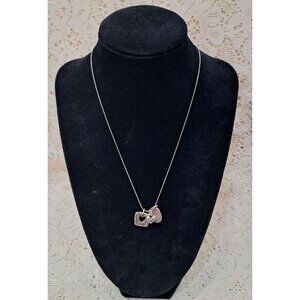 Brighton Silver-Plated Necklace With Heart & Gratitude Charms Adjustable Chain